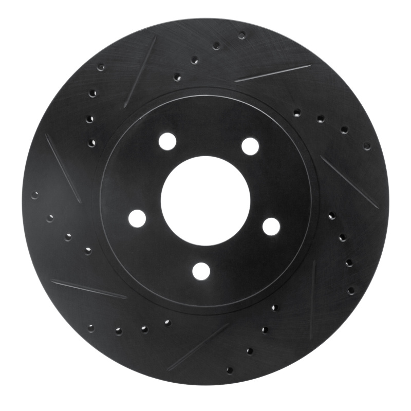 Ford Escape Brake Rotor (1) - Front Left - R1 Concepts - Drilled & Slotted - Black - `05-`12